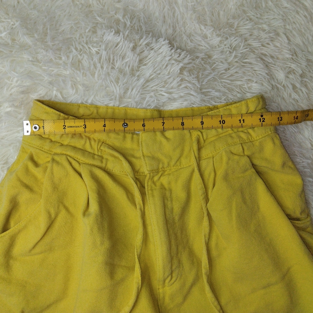 Zara Mustard Paperbag Shorts Size M - Picture 9 of 11